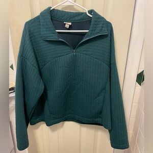 a new day Dark Green Quilted Pullover